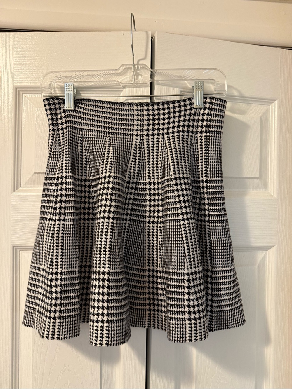 Women's Black & White Houndstooth Skater Skirt